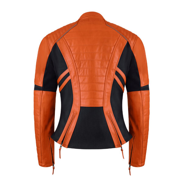 Amelia Orange Leather Jacket