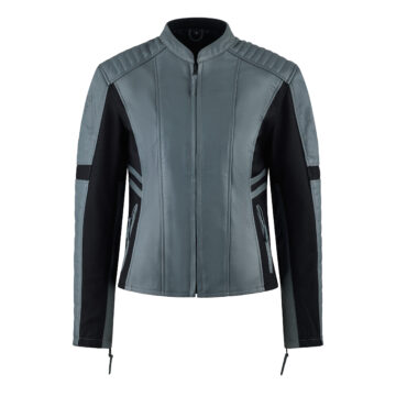 Amelia Grey Leather Jacket