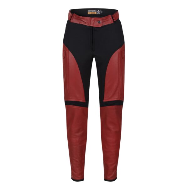 Fiona Red Leather Trousers