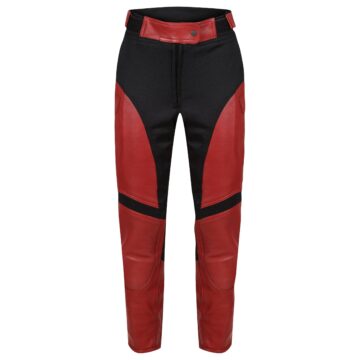 Fiona Red Leather Trousers