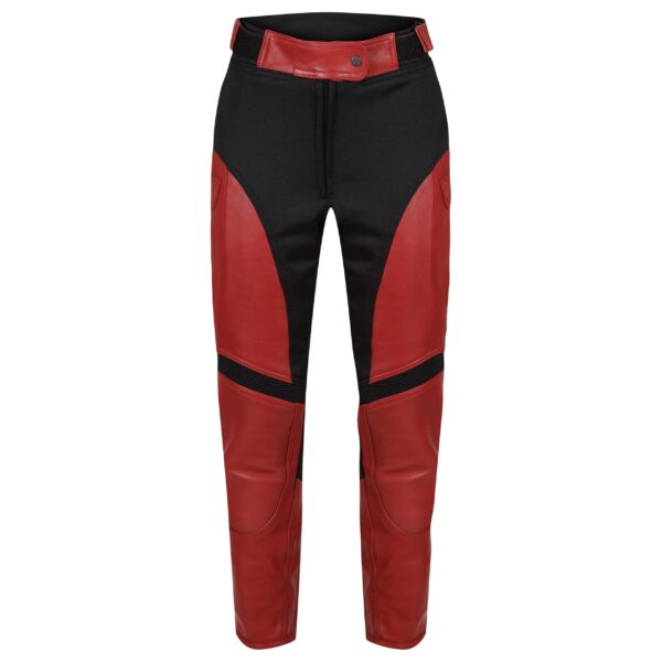 Fiona Red Leather Trousers