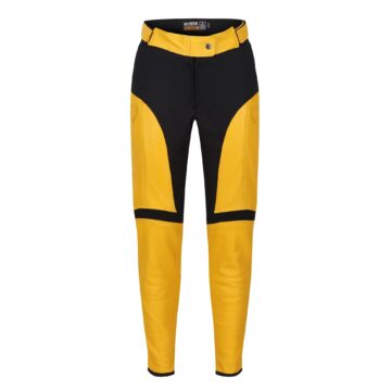 Fiona Yellow Leather Trousers
