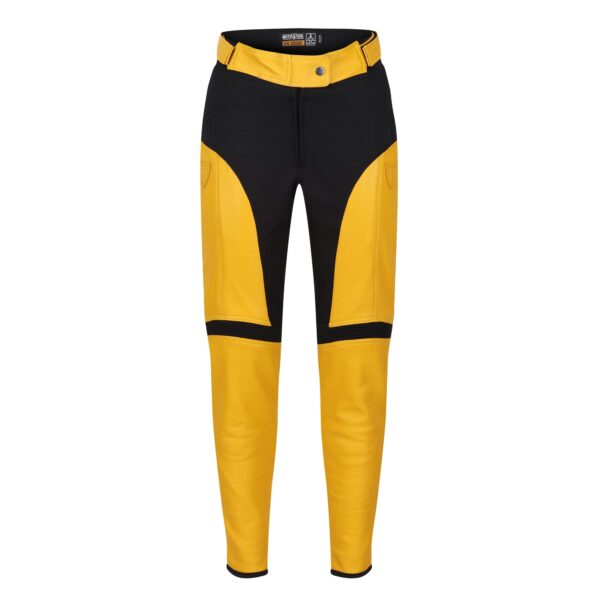 Fiona Yellow Leather Trousers