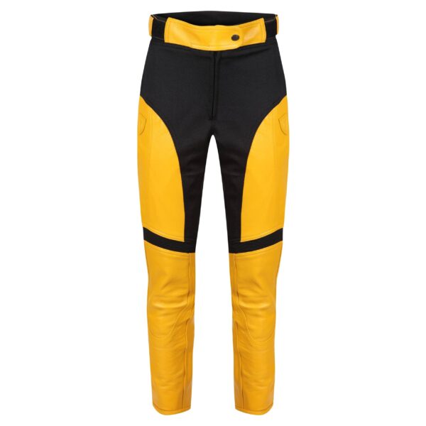 Fiona Yellow Leather Trousers