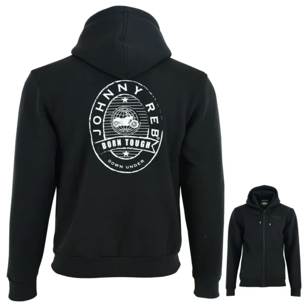 Meeste Distressed Logo Full-Zip Hoodie