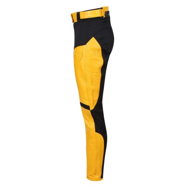 Fiona Yellow Leather Trousers
