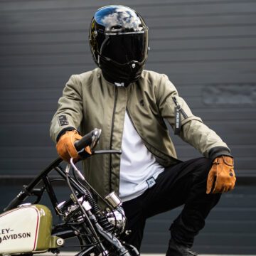 Motorcycle Jacket Protective Textile Alpha Bomber Green | Armored AAA