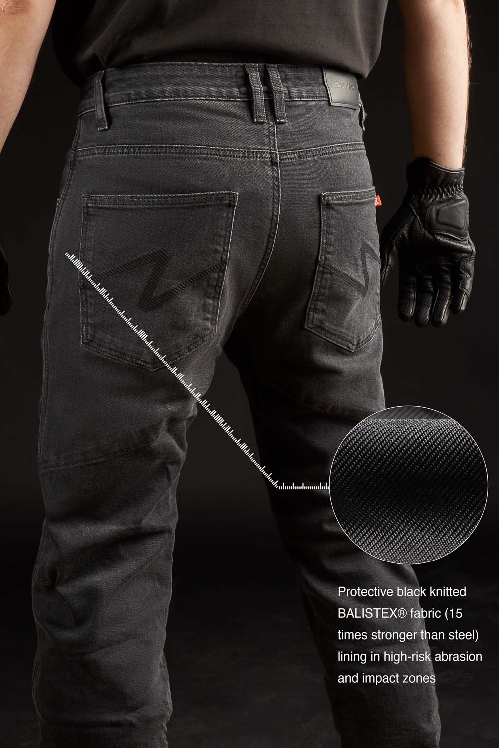 BOSS DYN 01 - mootorratta teksad Meeste Slim-Fit Cordura® ja BALISTEX