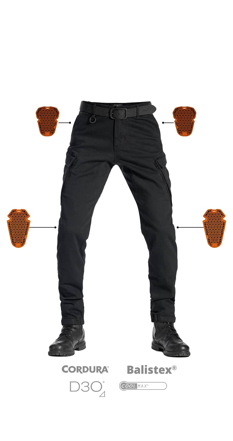 MARK BLACK AAA – Cargo Style Motorcycle Jeans for Men with Cordura® and Balistex®