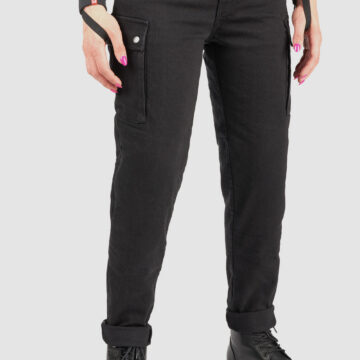 MILA CARGO BLACK – Motorcycle Jeans for Women with Chino Style Cordura®