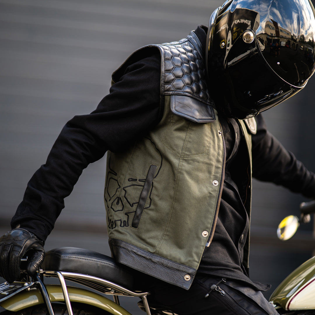 Mootorratta Cut Alpha Hex Leather & Denim