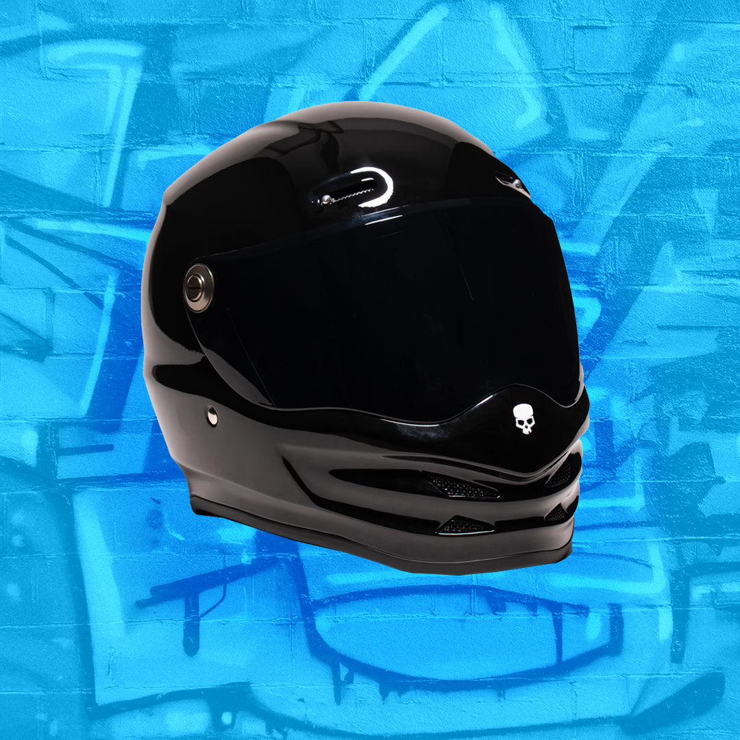 Motorcycle Helmet Reaper Black Fiberglass | DOT & ECE