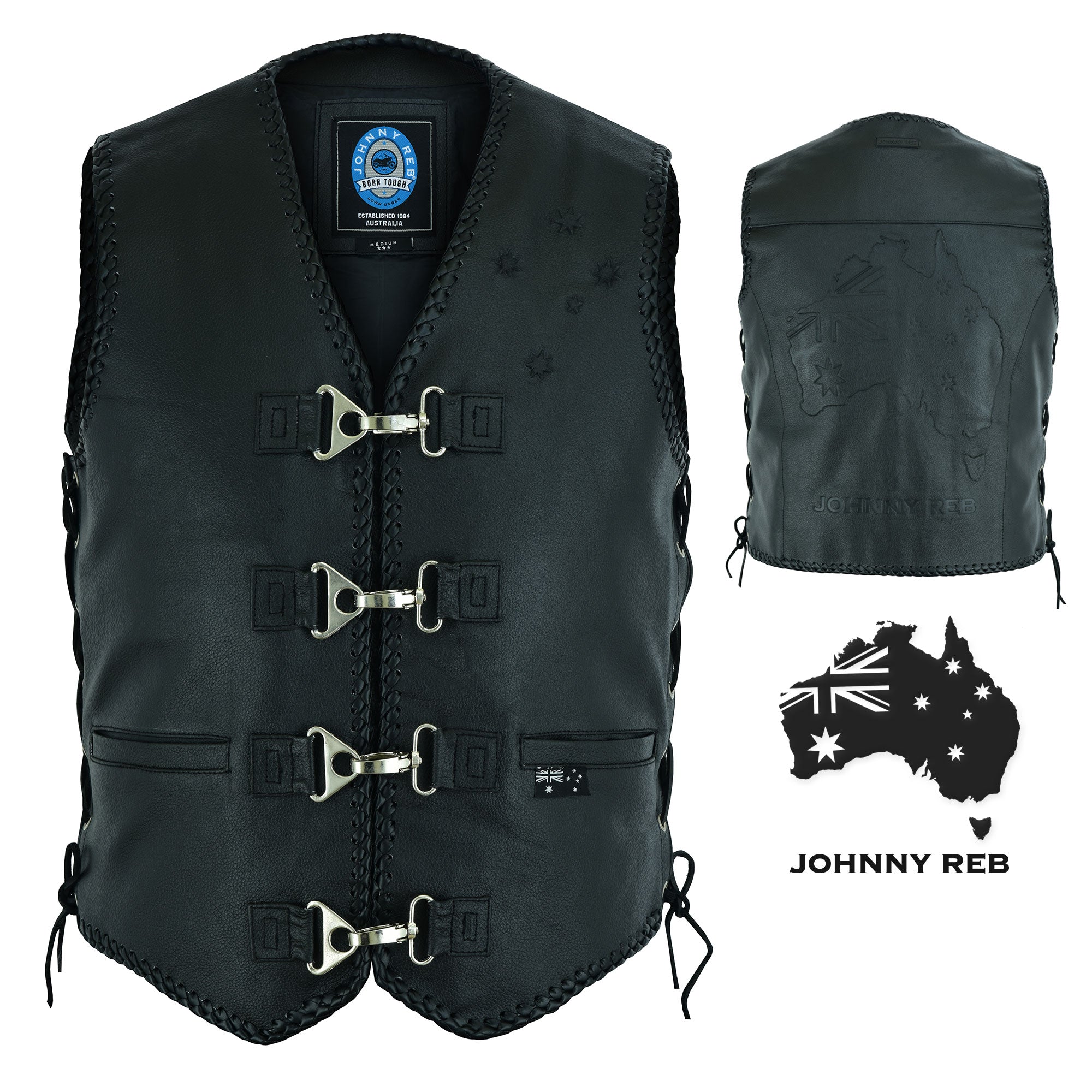 Johnny Reb meeste Aussie Flag nahast vest