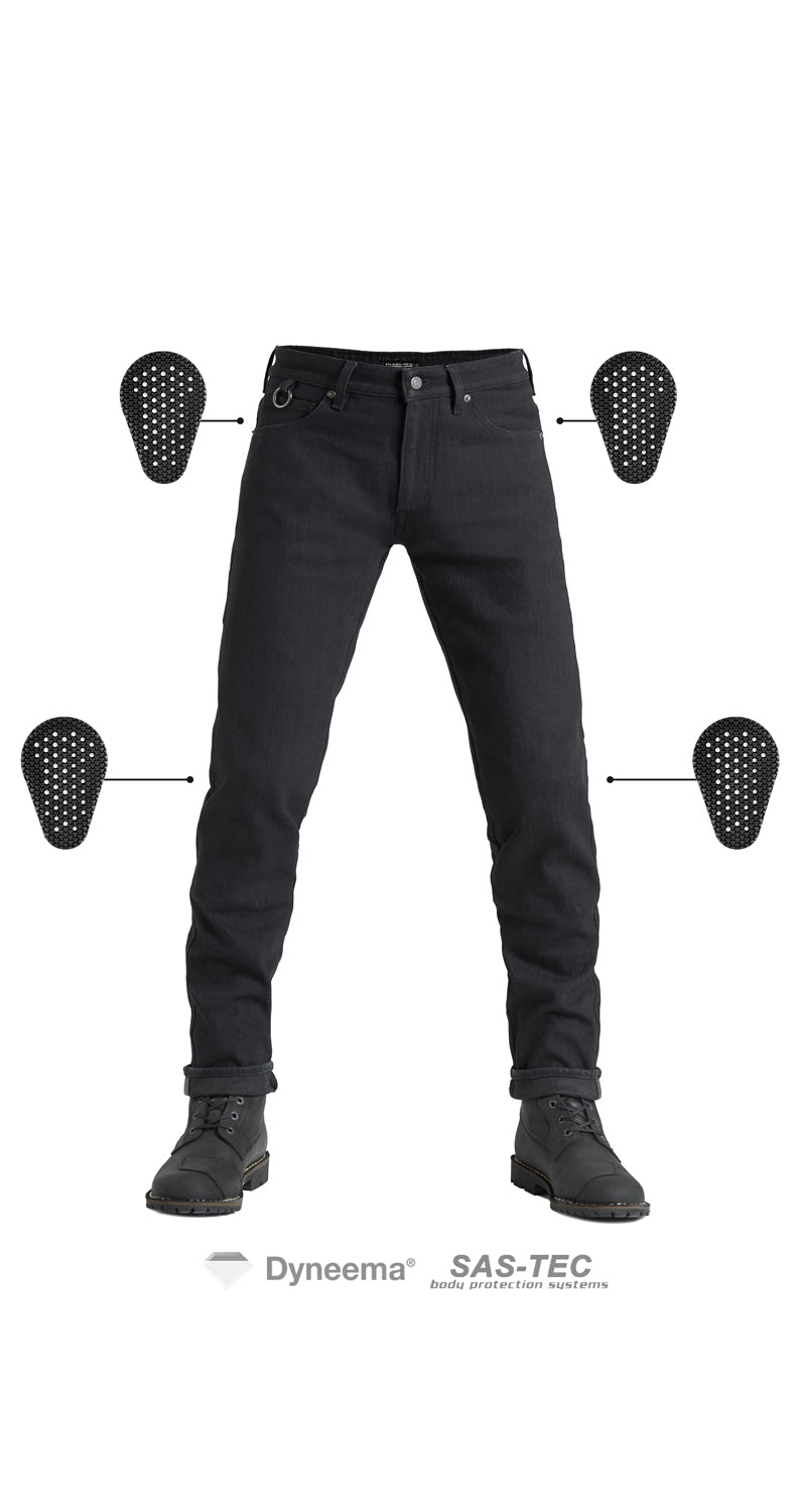 STEEL BLACK 02 - Meeste mootorratta teksad Slim-Fit Dyneema®